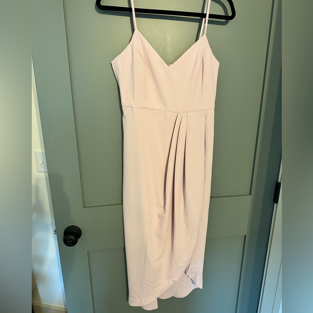 Lulus Reinette V-Neck Midi Dress - Dusty Rose - Small
